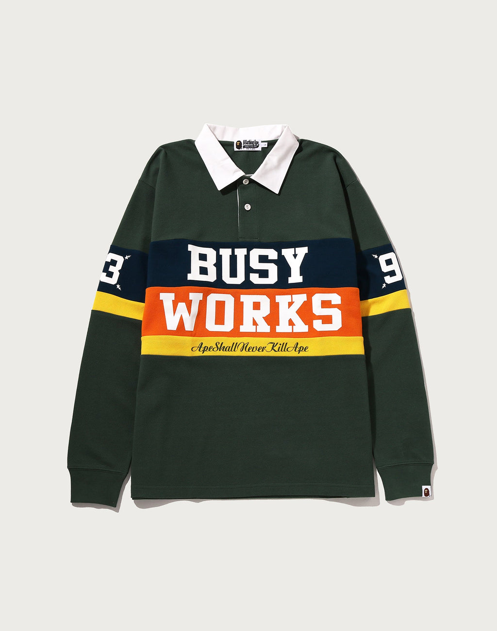 BY BATHING APE STRIPED RUGBY SHIRT MENS