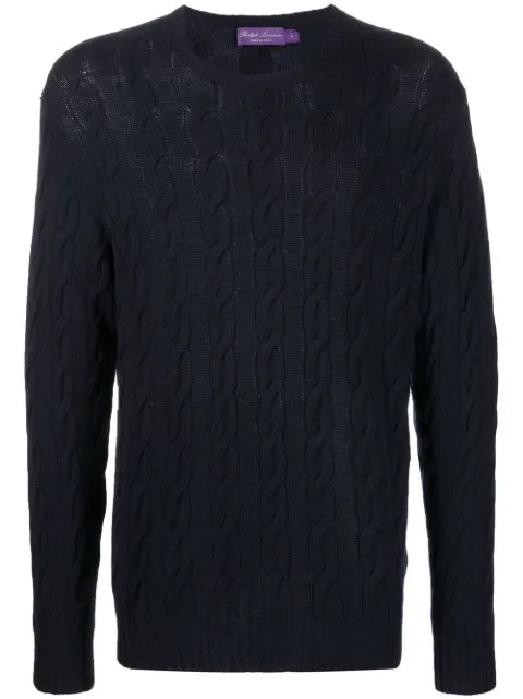 Ralph Lauren Purple Label cable-knit crew neck sweater