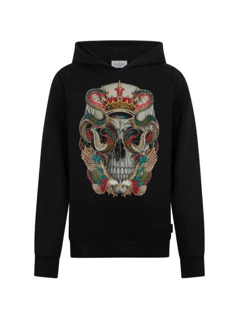 Philipp Plein rhinestones skull hoodie