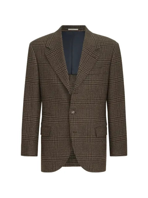 Brunello Cucinelli cashmere Prince of Wales tailor blazer