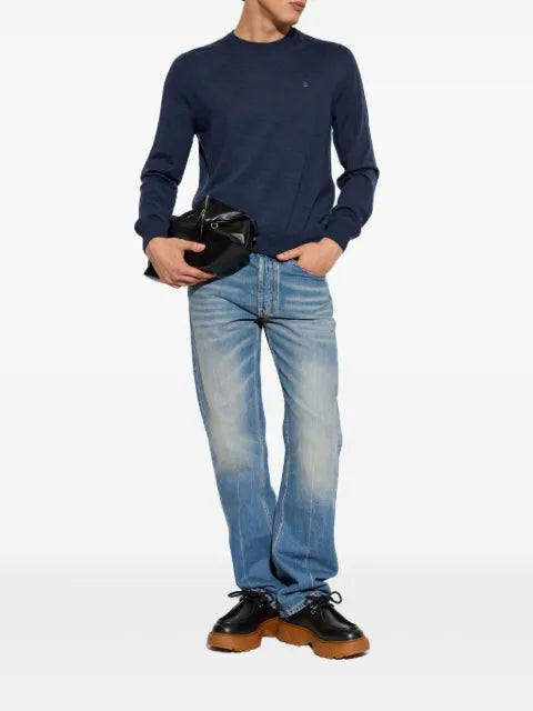 Alexander McQueen embroidered-logo crew-neck sweater