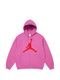 Supreme x Jordan logo-patch zip-up hoodie