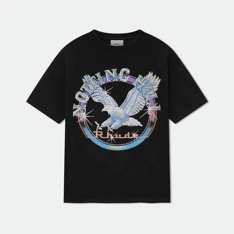 Rhude Nothing Hill Eagle Graphic Oversized T‑Shirt Black