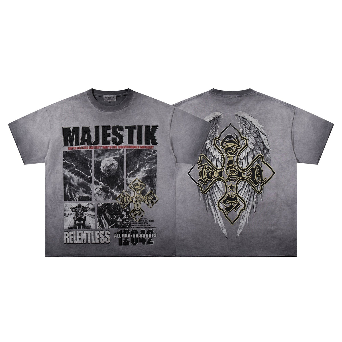 MAJESTIK Winged Cross Graphic T-Shirt