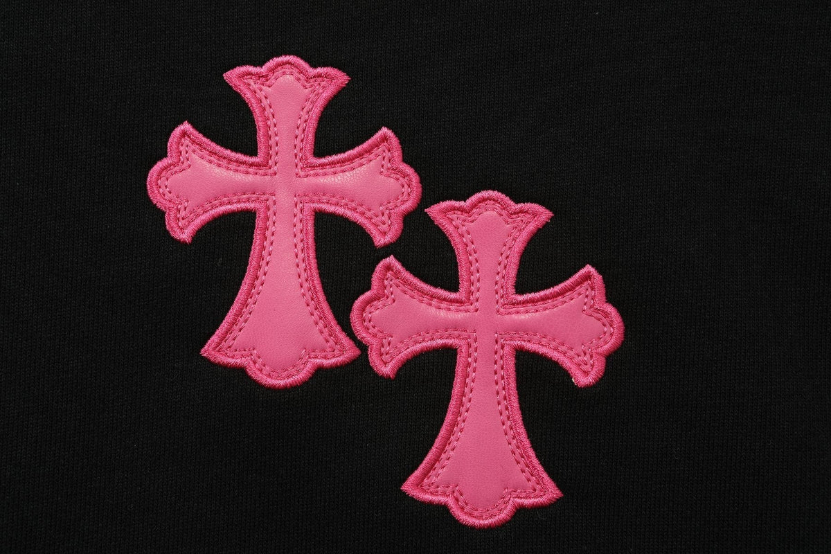 Chrome Hearts Contrast Leather Label Graphic Sweatshirt