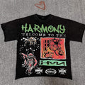HARMONY Welcome Multi-Panel Black T-Shirt