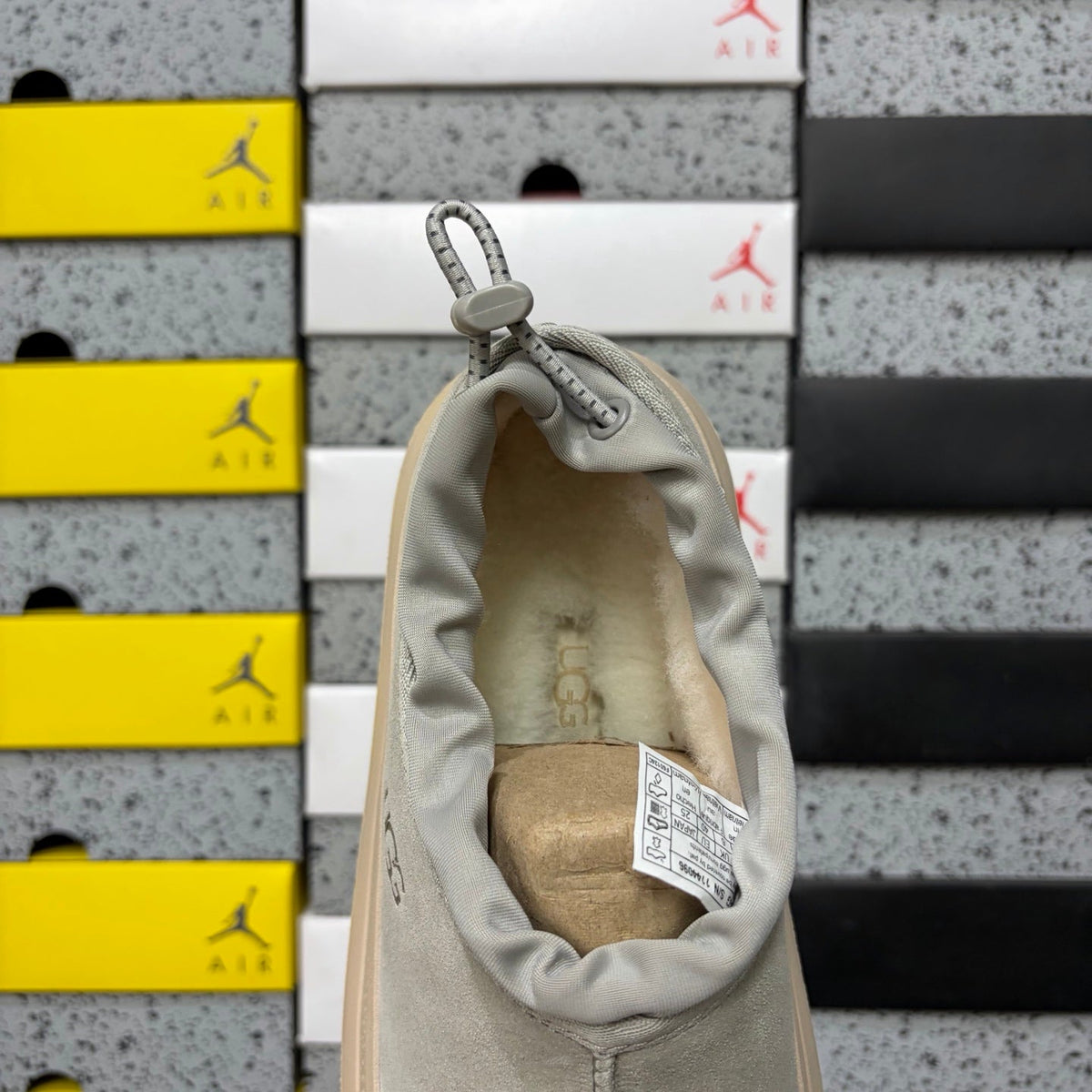 UGG Tasman Weather Hybrid Slip-On – Waterproof Suede Shoe with Shearling Lining, Drawstring Collar & All-Terrain Lug Sole in Grey