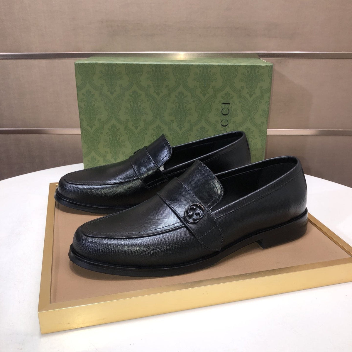 Gucci Black Leather Loafers
