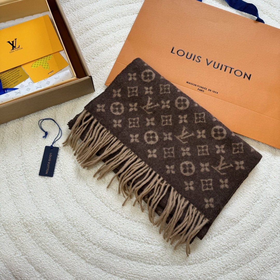 Louis Vuitton Monogram Fringed Scarf