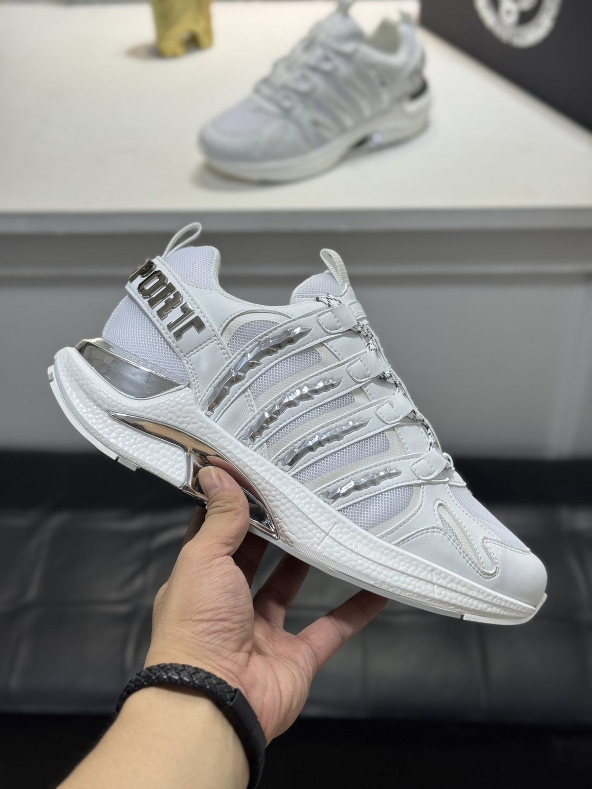Philipp Plein Men's Mesh Panel Low-Top Sneakers